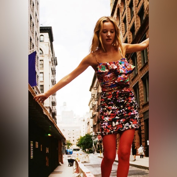 ZARA Ruffle Crop Top Corset Coquette Style - Picture 6 of 6